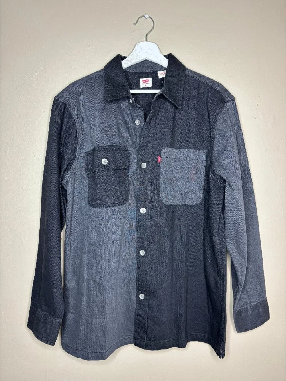 Levi's Mens Medium Flannel Two-tone Gray Shirt NWT